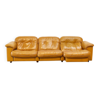 De Sede DS101 three-seater in cognac leather.