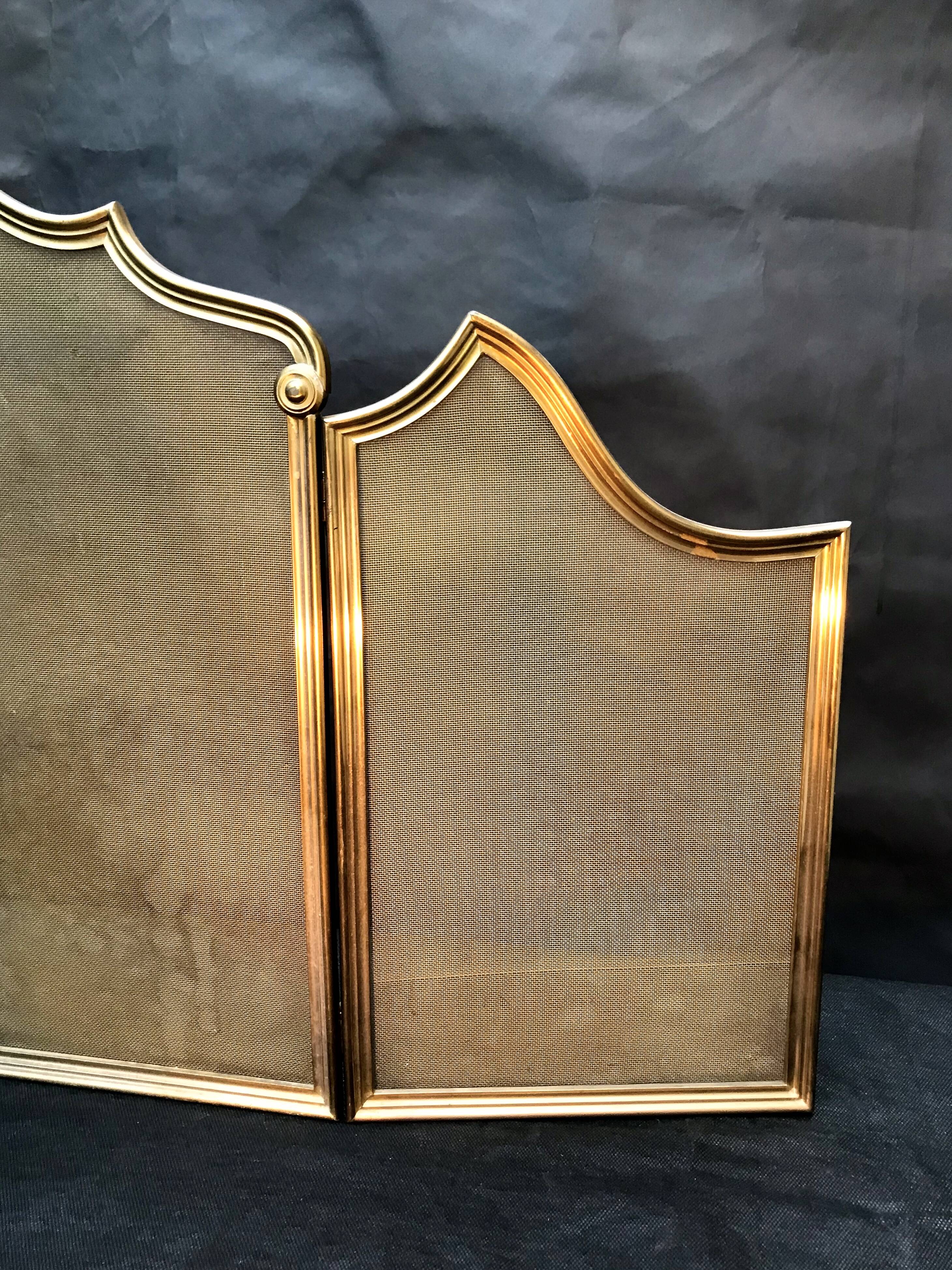 Old fire screen and accessories brass fireplace 1940 spark arrest fireplace firescreen