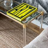 Glass and plexi side table 1980