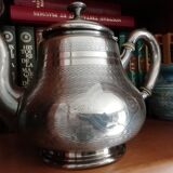 English silver metal teapot early 20th century