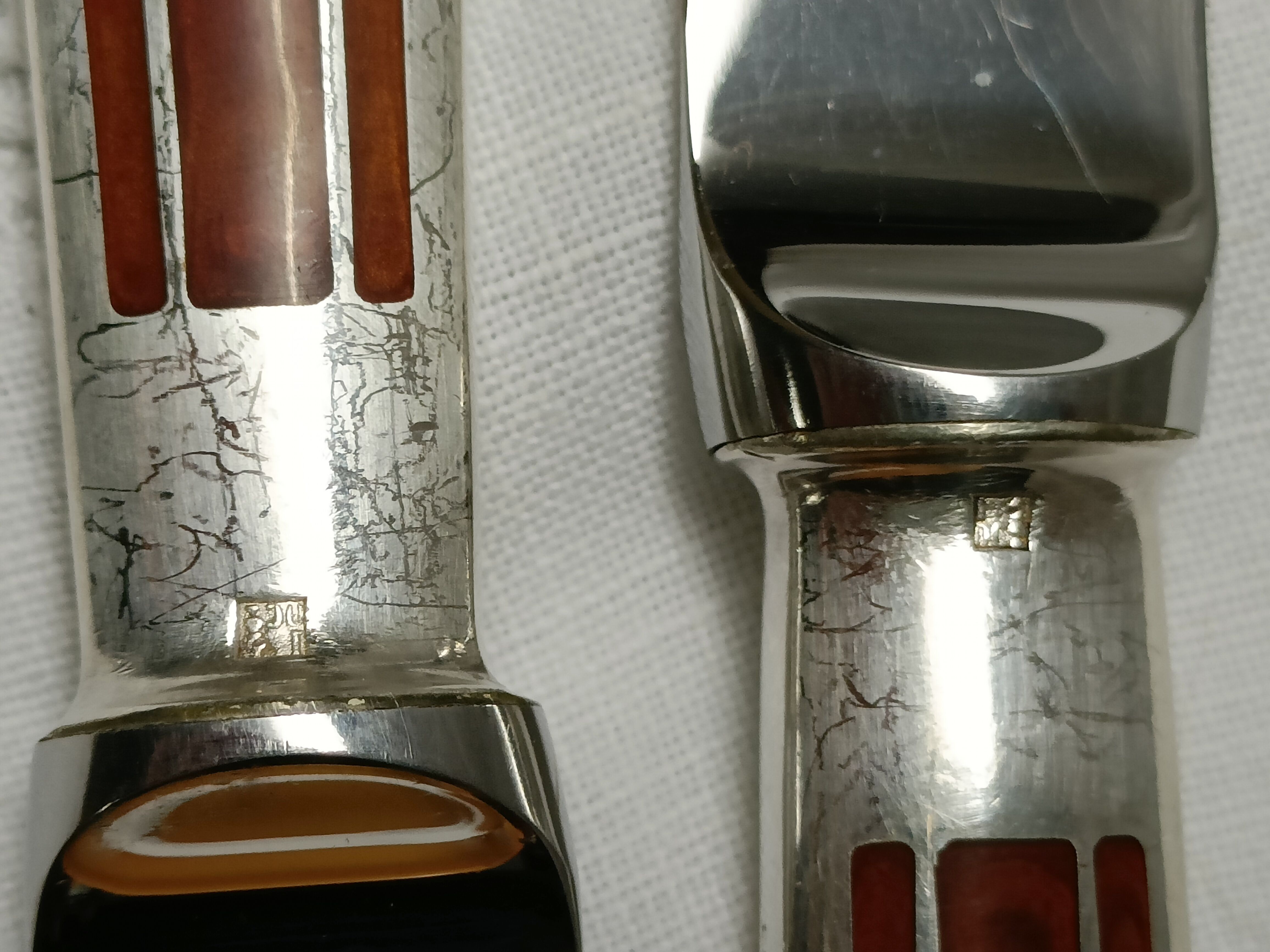 Lot 73 cutlery christofle model talisman lacquer of china color siena