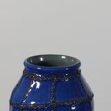 Vintage ceramic vase in fat lava style, Memphis spider web.