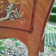 Louis xv style marble top marquetry chest of drawers