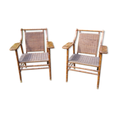 2 vintage rattan armchairs