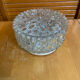 Vintage Ceiling Light Fixture with Moulded Glass + White Metal Support Mid-Century
