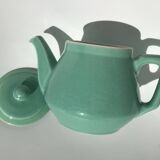 Théière grès bleu vert art déco