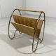 Brass & rattan magazine holder 1950’s
