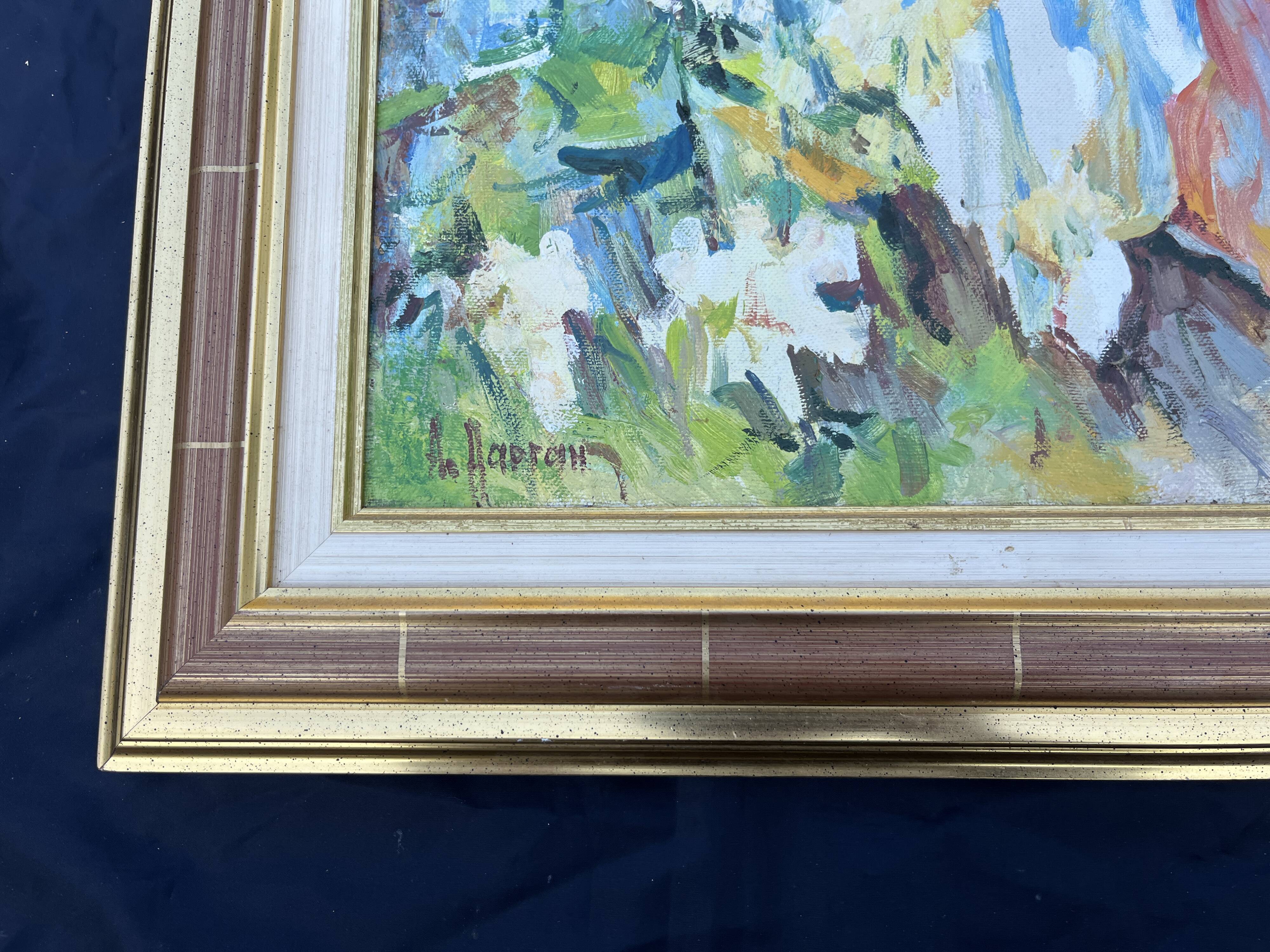 Russian painting by Andrei Dargan – woman in the garden – oil on canvas