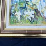 Russian painting by Andrei Dargan – woman in the garden – oil on canvas