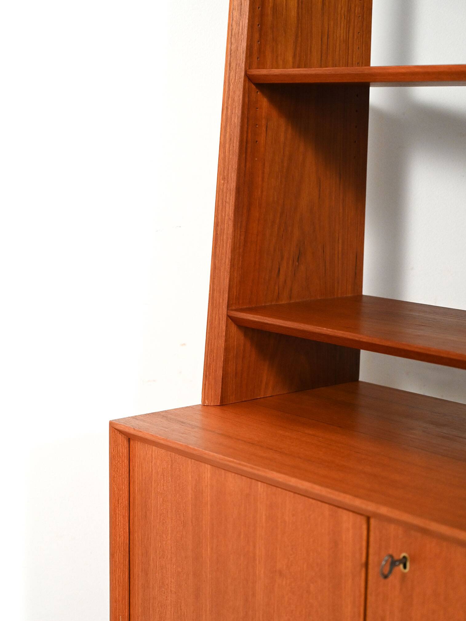 Scandinavian teak bookcase with cabinet, 1950s–1960s