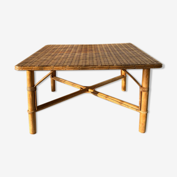 Table basse en rotin carrée - 67 cm