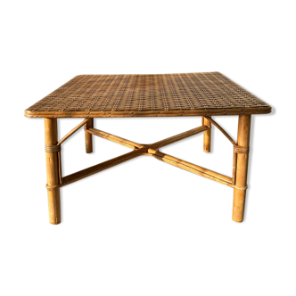 Table basse en rotin carrée - 67 cm