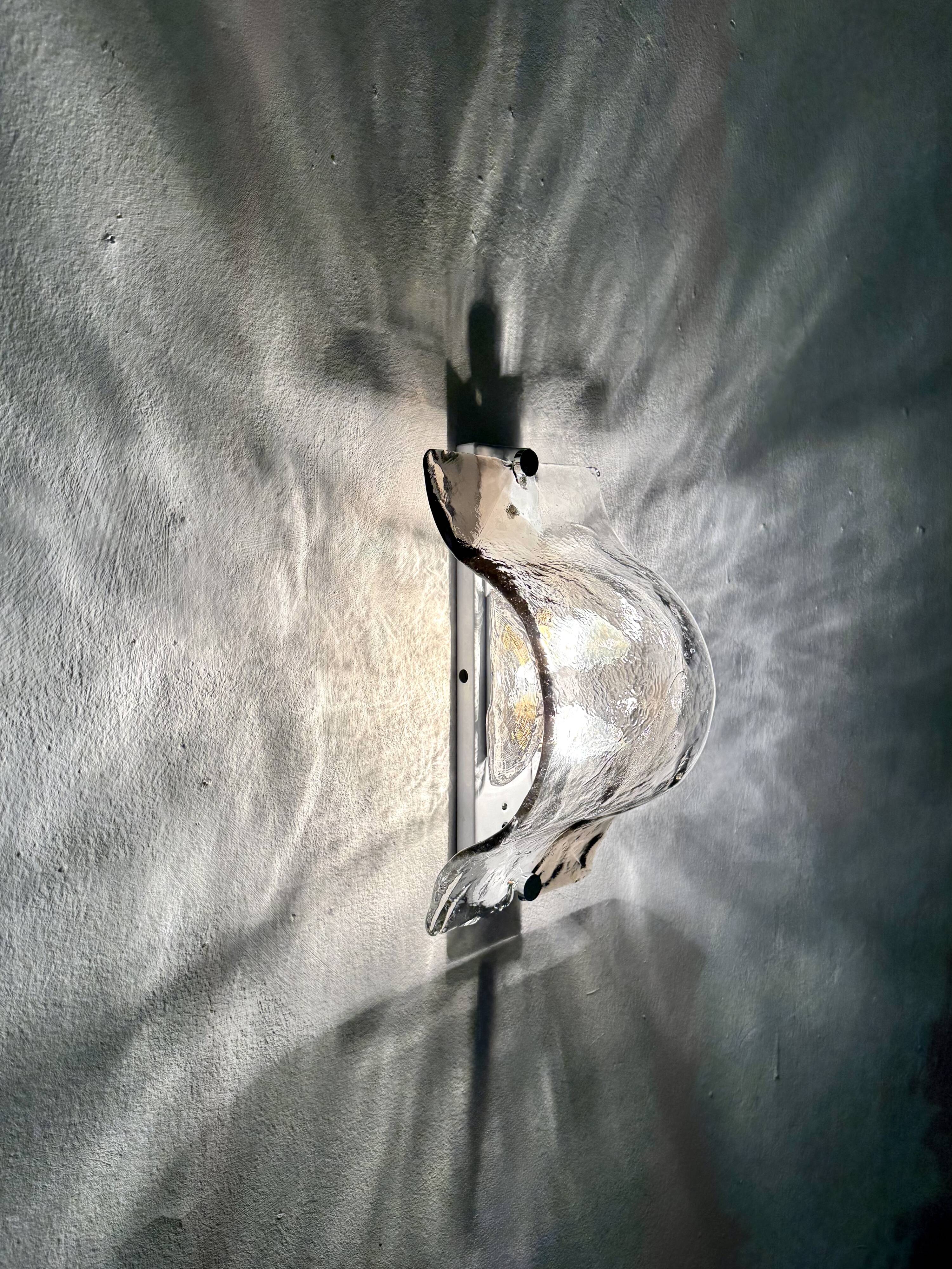 Set of 2 Murano Glass Wall or Ceiling Lamps by Carlo Nason for Mazzega