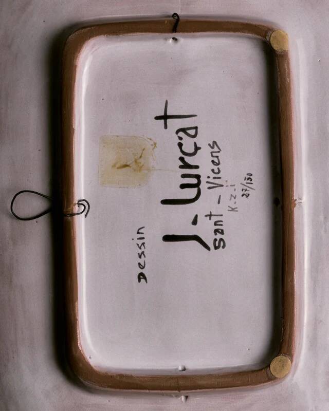 Rectangular ceramic dish, Jean Lurçat, 1950s