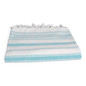 Hand-woven towel: Sky Blue Striped Cotton