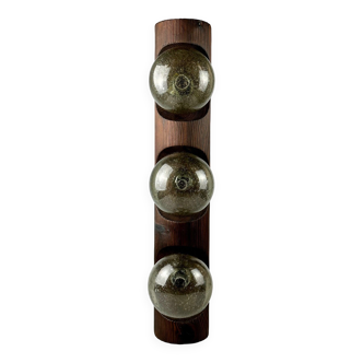 60s 70s Wall Lamp Wood Glass Wall Sconce Brutalist Temde Leuchten Switzerland