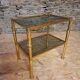 Coffee Table Maison Jansen Style - Brass & Smoked Glass - 1970