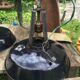 Set of 3 black industrial lamps from the 70s, good condition