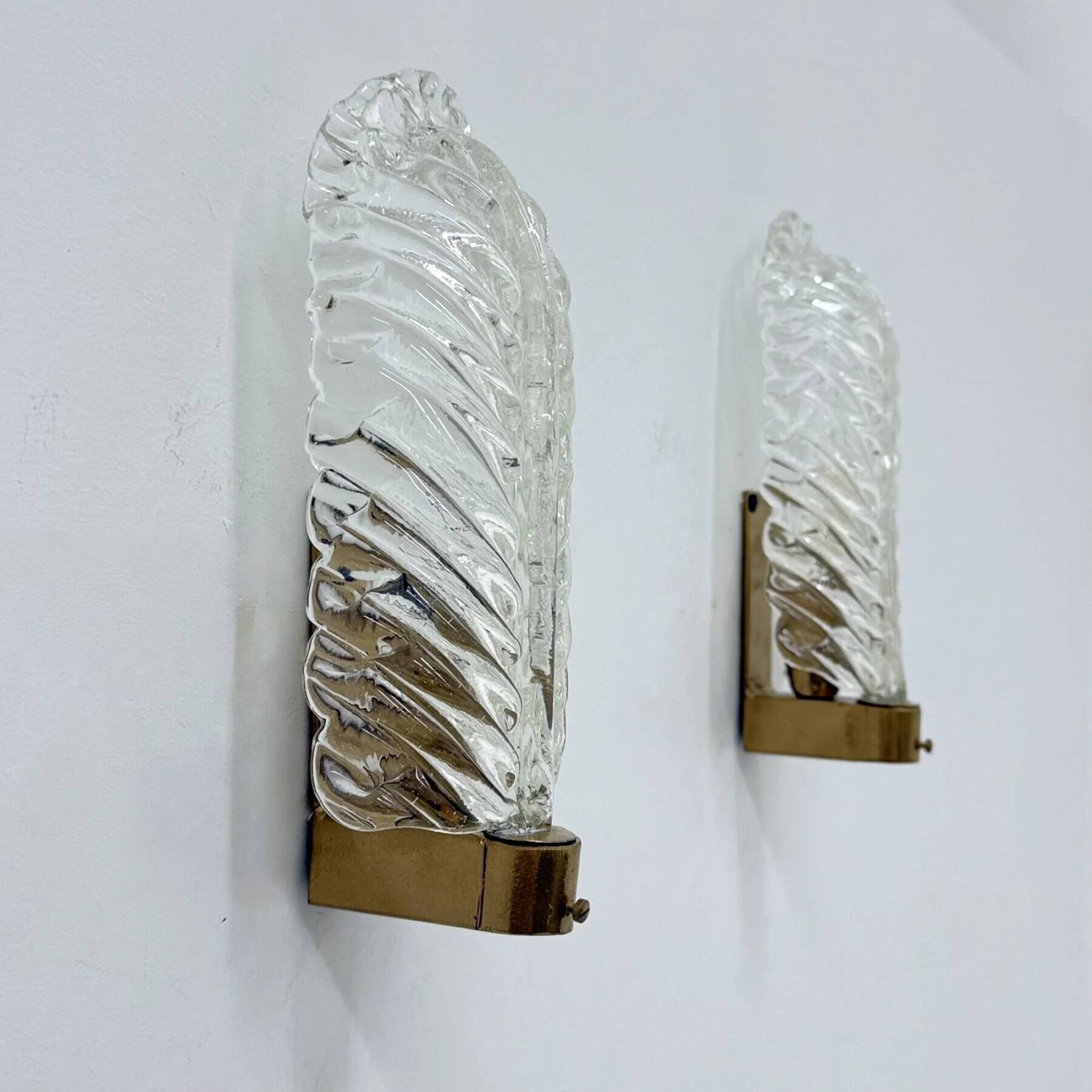 Set of 2 Barovier & Toso wall lamps sconce, 1950s Italy