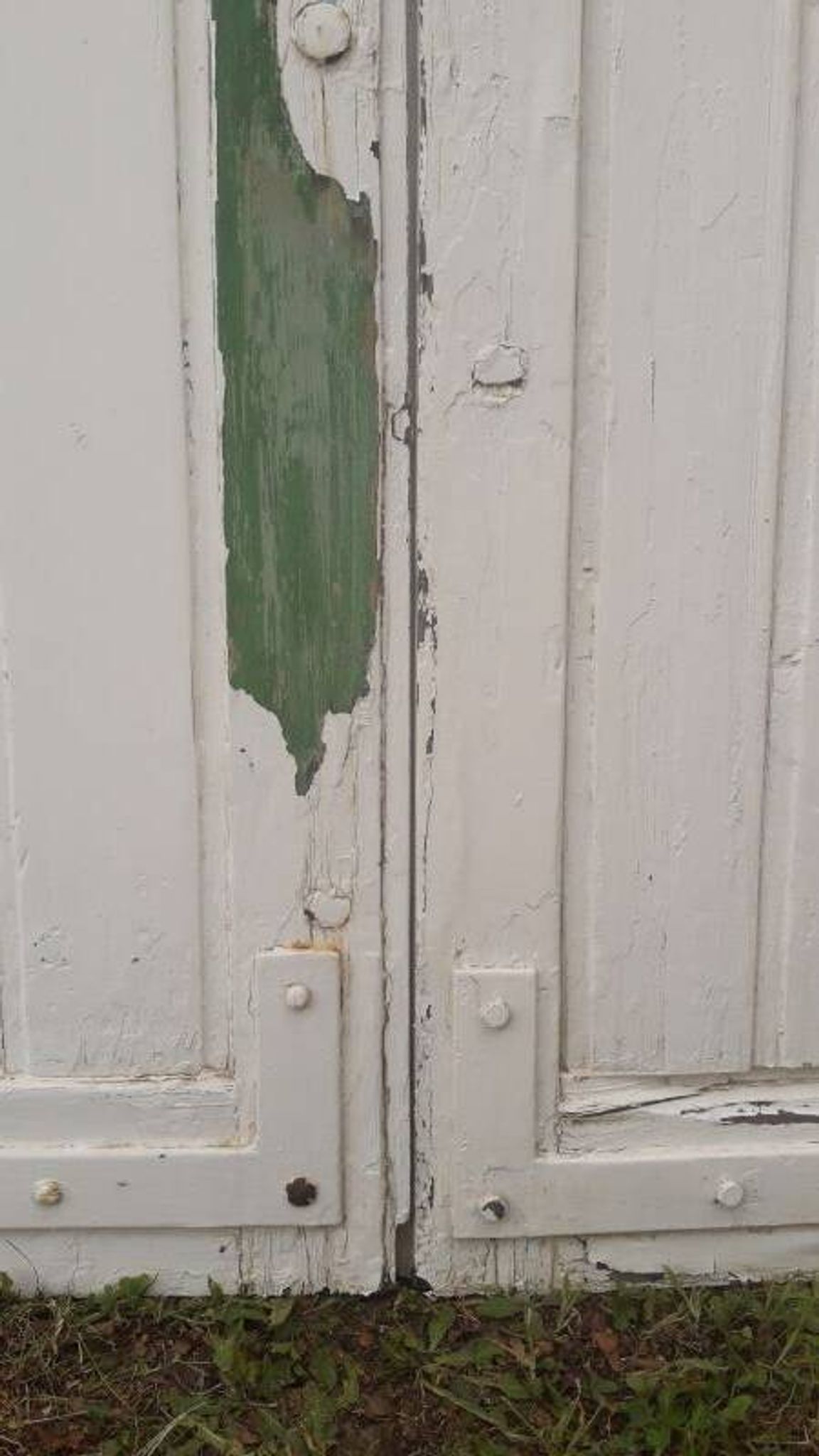 Volets 4 vantaux H148xL245cm persiennes chêne anciens paire 1