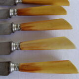 12 old large table knives