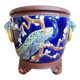 Large antique majolica cache pot, planter by Joseph Holdcroft.