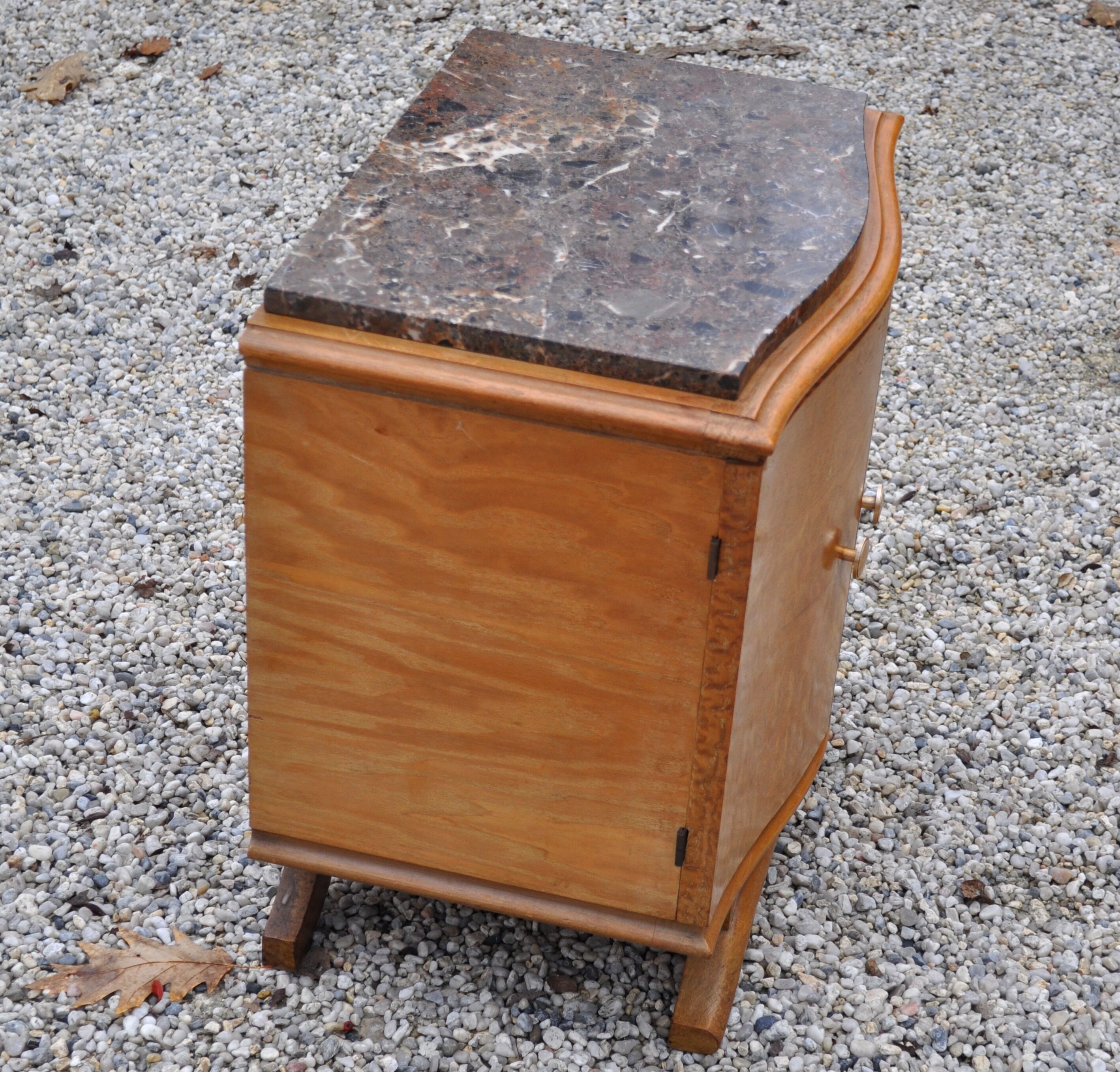 Vintage clear wood bedside table