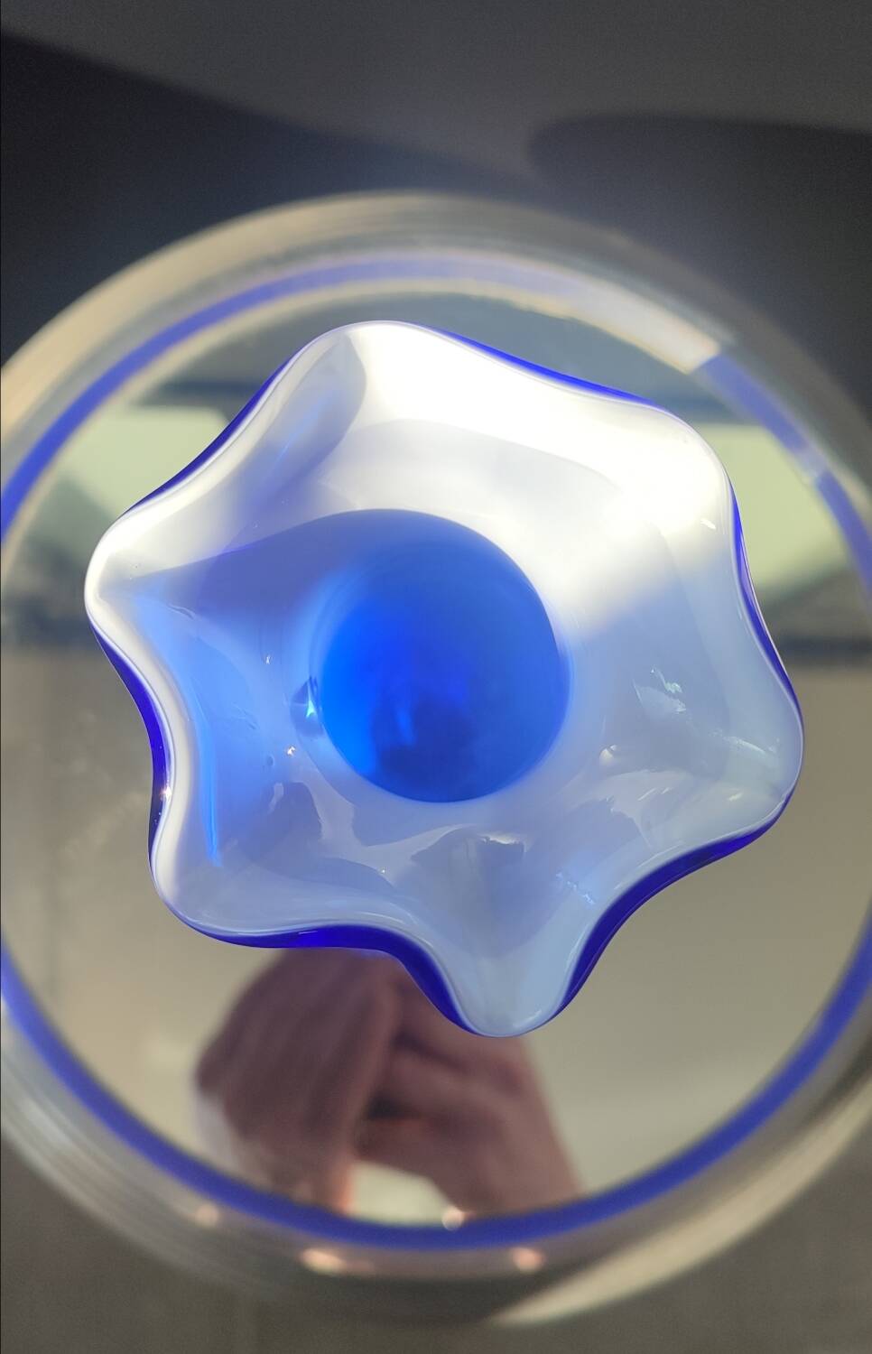 Italian blown glass art vase