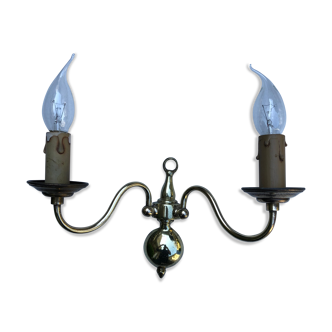2-branched Dutch brass sconce