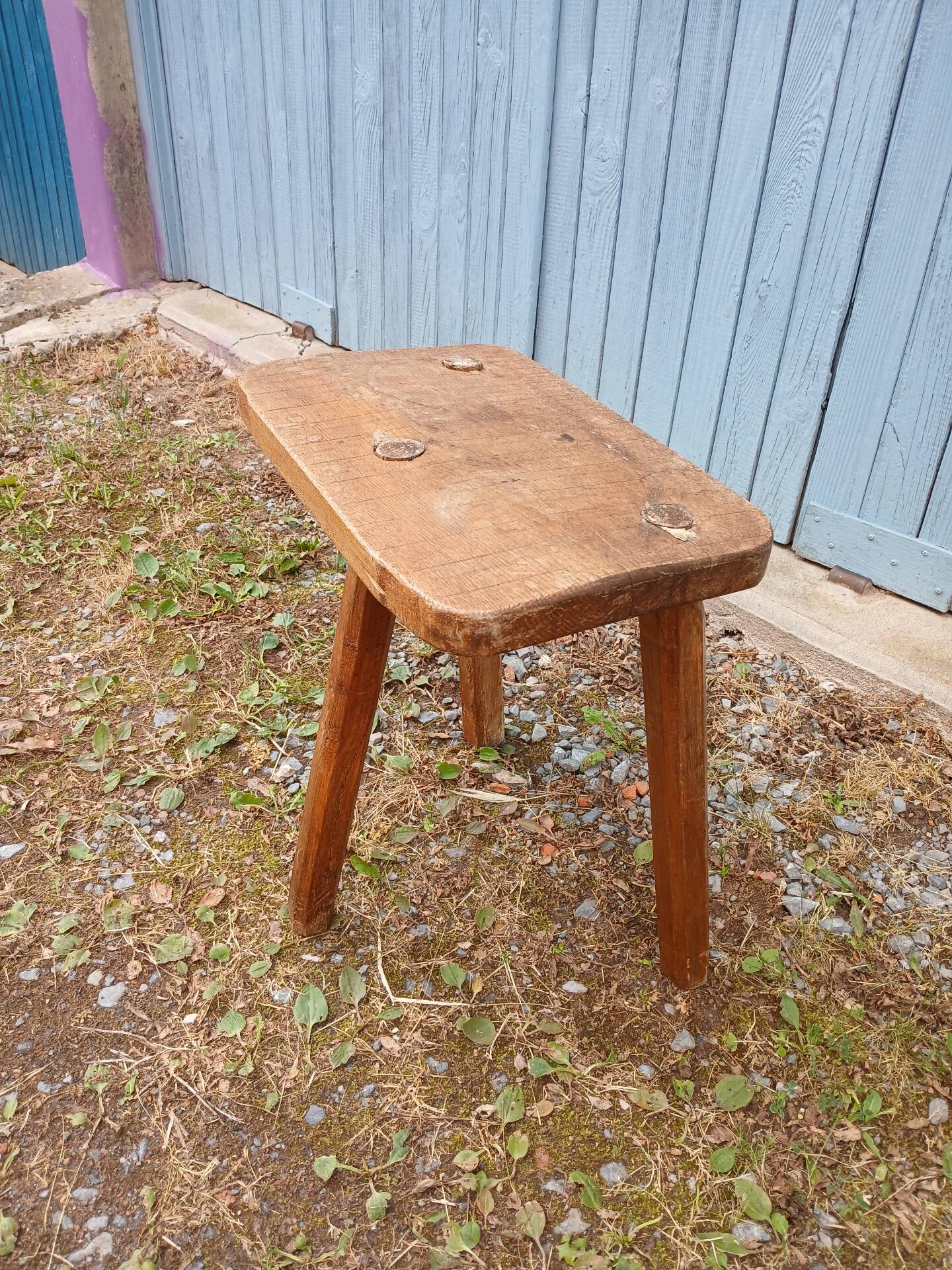 Antique wooden tripod stool