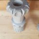 Wooden candle holder brutalist style