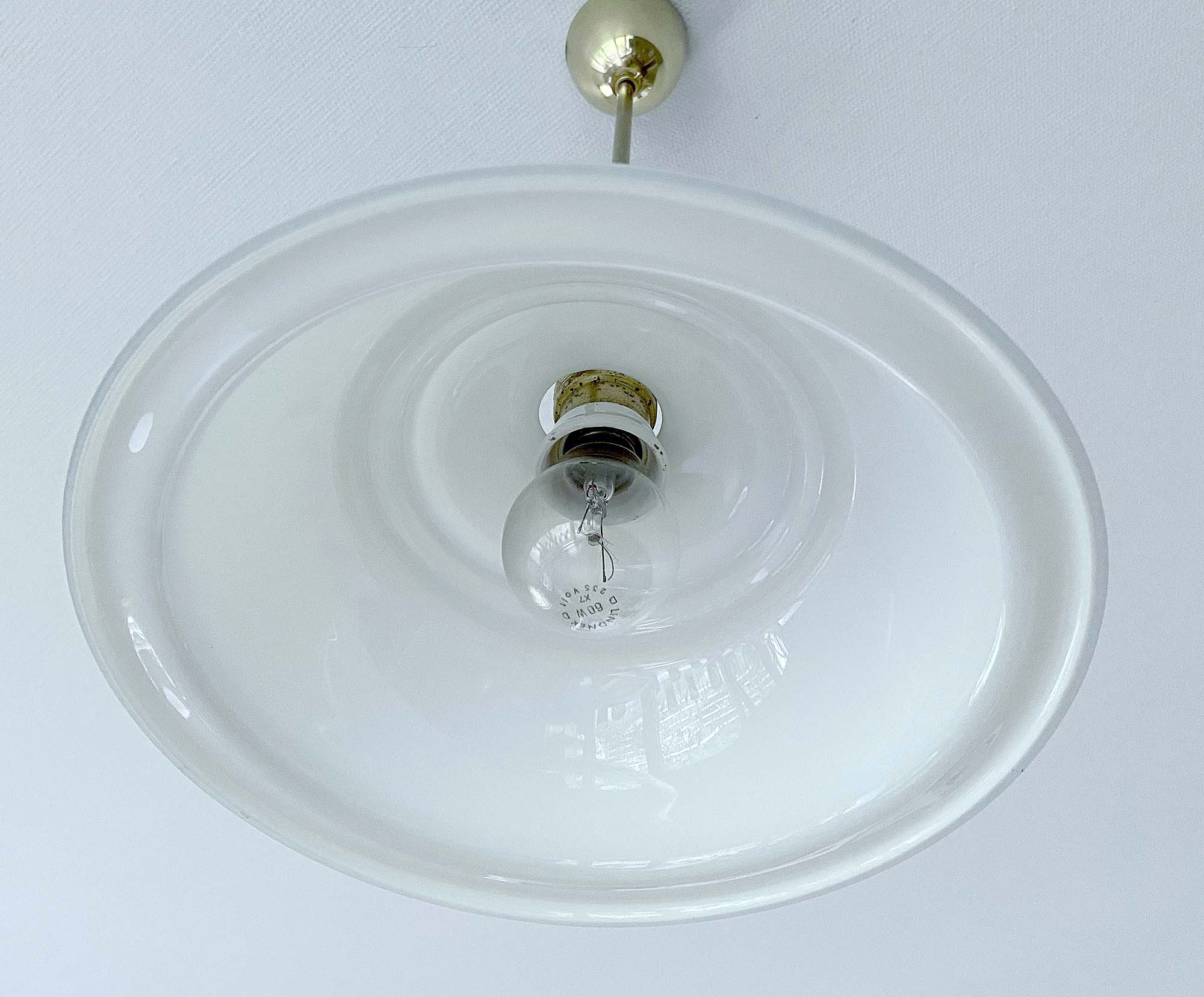 Art Deco pendant lamp, brass glass