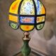 Brutalist lamp with shade attributed to Philip Delfinger Mexico glass and metal 1960