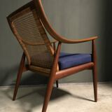 Peter hvidt & orla molgaard nielsen model 147 teak & rattan chair for france & son