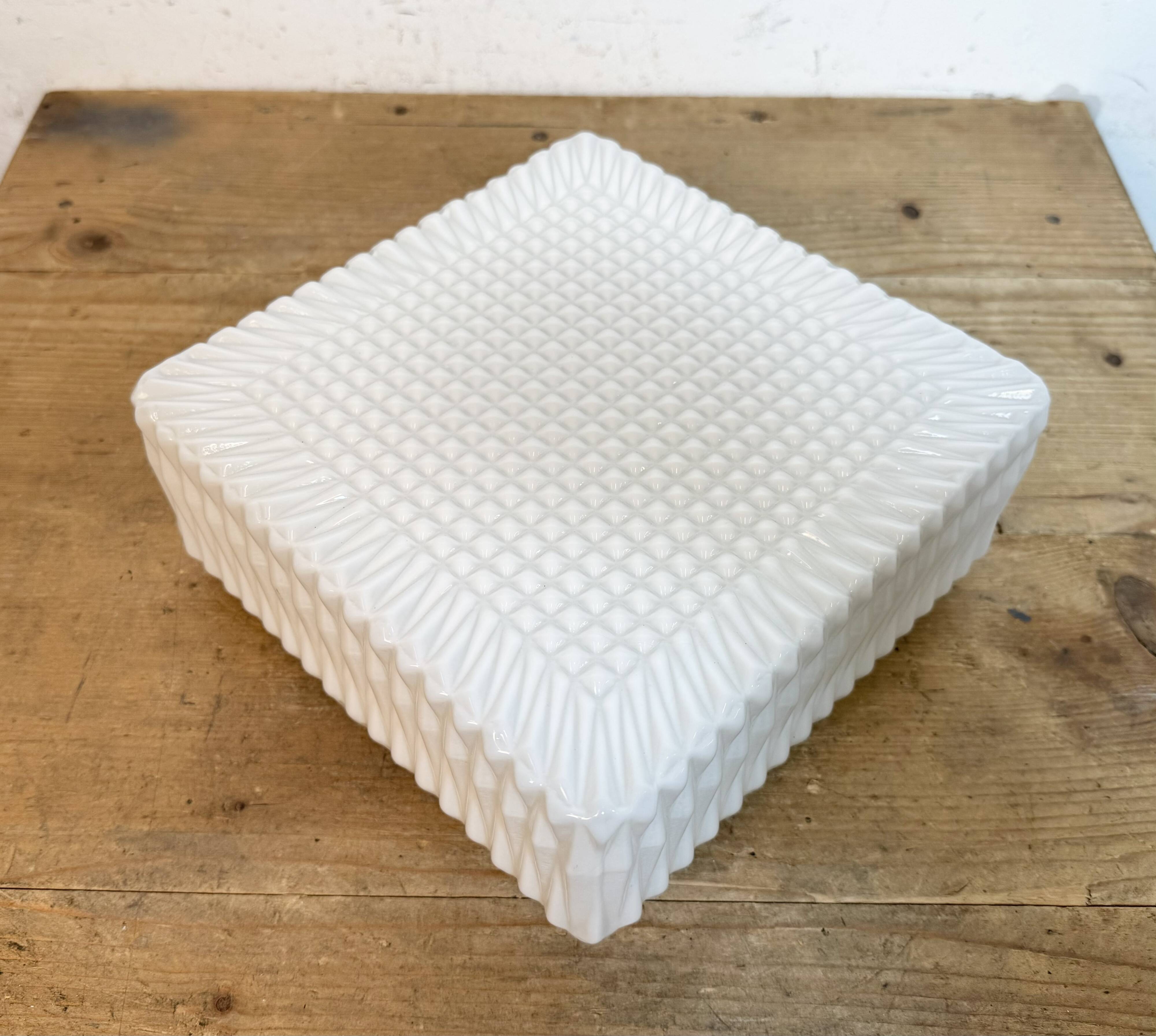 Vintage Wall Or Ceiling Light with Milk Glass, 1970s