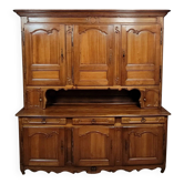 Important buffet deux corps époque louis XV en noyer massif vers 1750