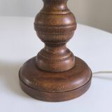 1950s turned wood table lamp