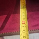 Louis-Philippe armchair in mahogany and burgundy velvet, floral decoration.