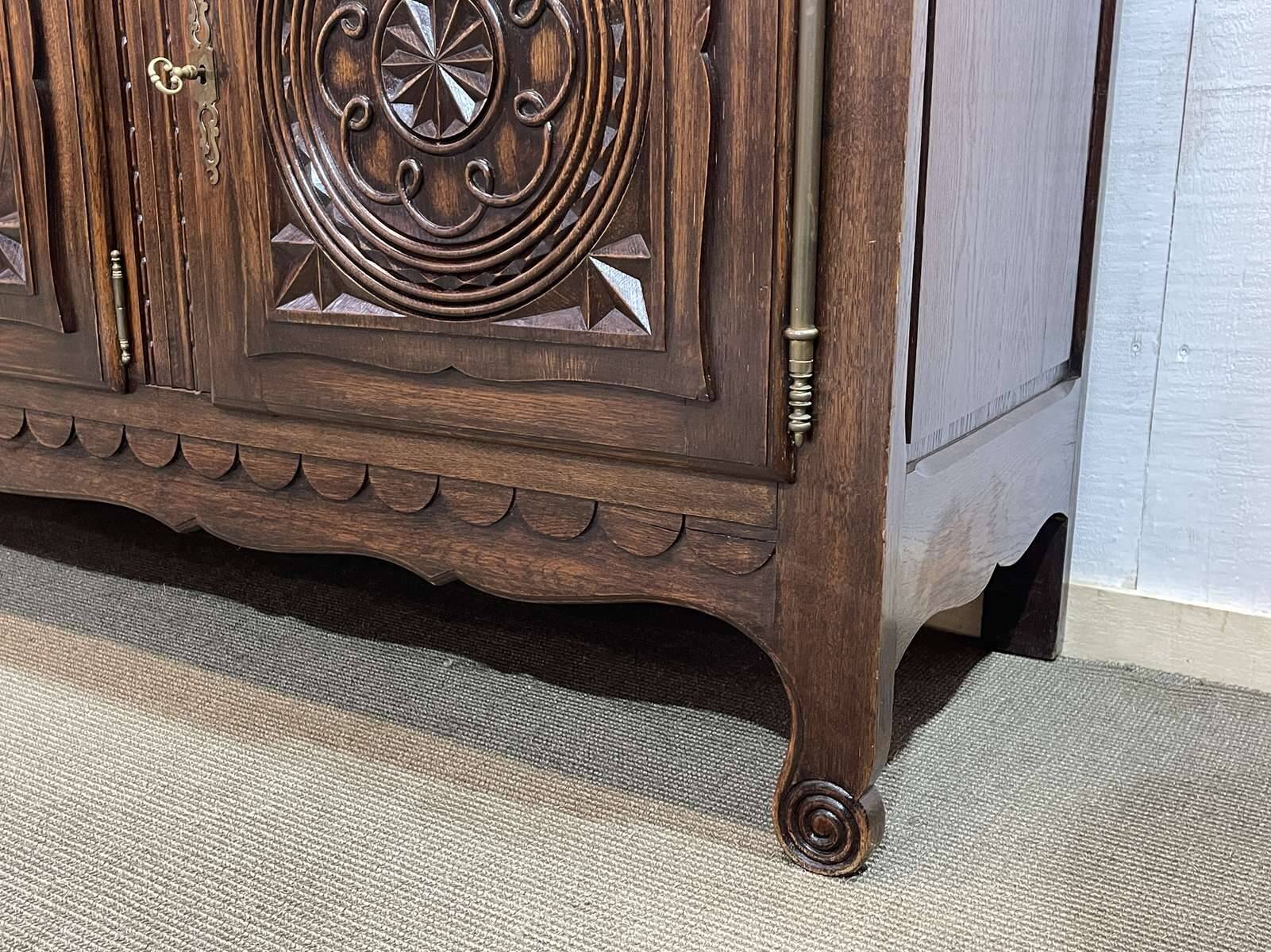 1950s oak sideboard in the style of Robert Micheau Vernez
