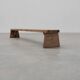 Banc bas rustique français en bois massif de style wabi wabi, vers 1880