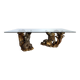 Vintage gilt wood mermaid coffee table, 1960s - Italy