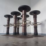 Vintage Heavy weight set of 6 Bar stools