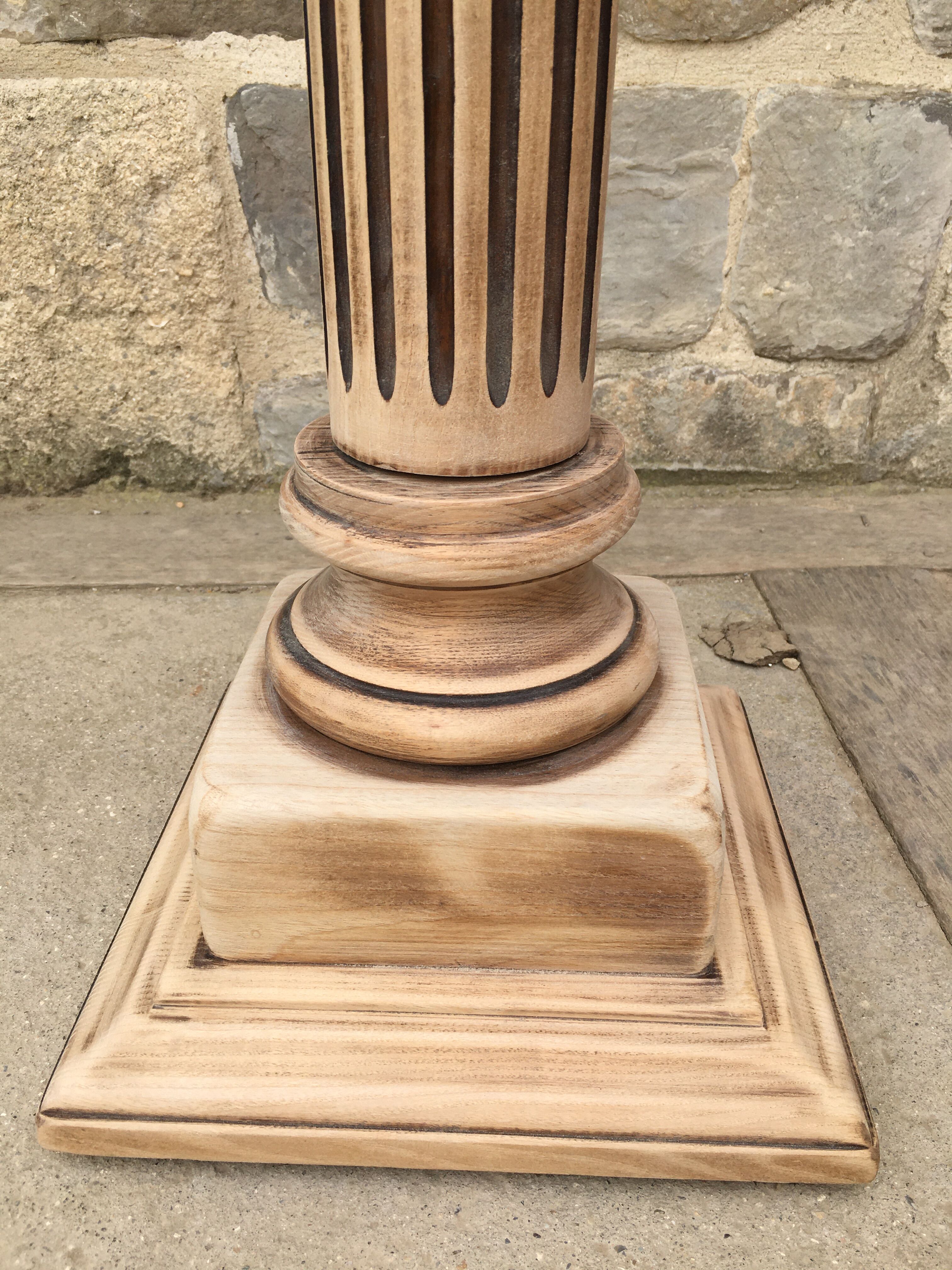 Wooden pedestal column