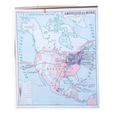 Affiche scolaire carte murale Rossignol Montmorillon Amérique du Sud & du Nord