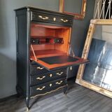 Black and gilded Louis XV style writing desk