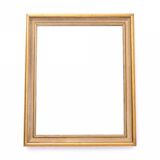 Large mirror in gold frame.