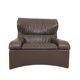 Fauteuil en cuir Saporiti Vela Alta avec pouf par Giovanni Offredi