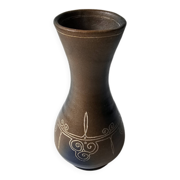 Brittany ceramic vase - Signed Roscoff Height 18cm
