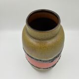 Khaki and red ceramic vase