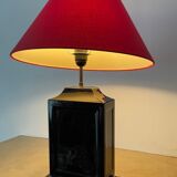 Vintage black ceramic lamp base 1980